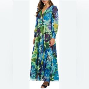 $25 London Times Vibrant Floral Long Sleeve Dress